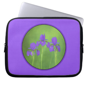 Lila Iris-Malerei - Original Blume Kunst Laptopschutzhülle