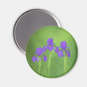 Lila Iris-Malerei - Original Blume Kunst Magnet (Vorderseite/Rückseite)