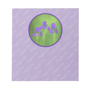 Lila Iris-Malerei - Original Blume Kunst Notizblock