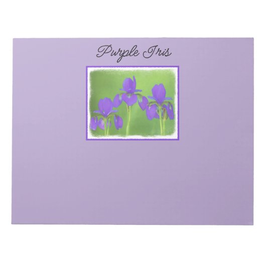 Lila Iris-Malerei - Original Blume Kunst Notizblock (Vorderseite)