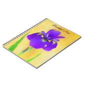 Lila Iris-Malerei - Original Blume Kunst Notizblock (Linke Seite)