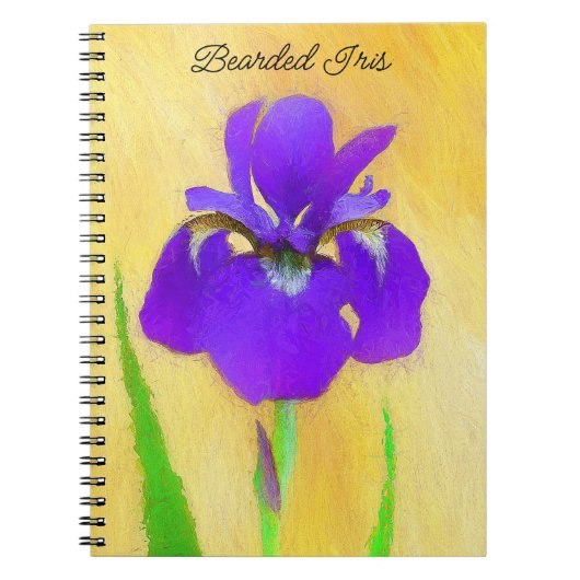 Lila Iris-Malerei - Original Blume Kunst Notizblock (Vorderseite)