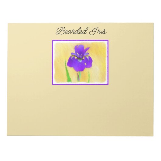 Lila Iris-Malerei - Original Blume Kunst Notizblock (Vorderseite)