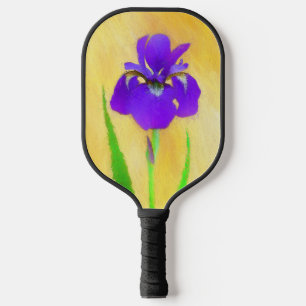 Lila Iris-Malerei - Original Blume Kunst Pickleball Schläger