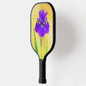 Lila Iris-Malerei - Original Blume Kunst Pickleball Schläger (Links)
