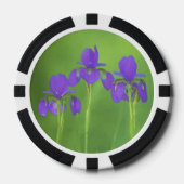 Lila Iris-Malerei - Original Blume Kunst Pokerchips (Vorderseite)