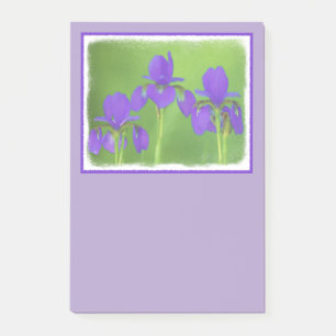 Lila Iris-Malerei - Original Blume Kunst Post-it Klebezettel