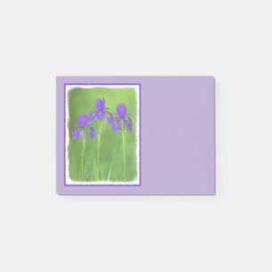 Lila Iris-Malerei - Original Blume Kunst Post-it Klebezettel