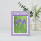 Lila Iris-Malerei - Original Blume Kunst Postkarte (Stehend Vorderseite)