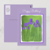Lila Iris-Malerei - Original Blume Kunst Postkarte (Vorne/Hinten)