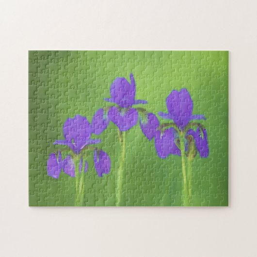 Lila Iris-Malerei - Original Blume Kunst Puzzle (Horizontal)