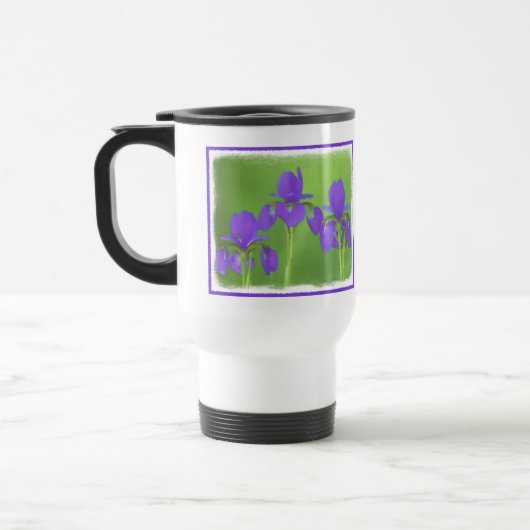 Lila Iris-Malerei - Original Blume Kunst Reisebecher (Links)