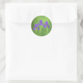 Lila Iris-Malerei - Original Blume Kunst Runder Aufkleber (Tasche)