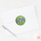 Lila Iris-Malerei - Original Blume Kunst Runder Aufkleber (Umschlag)
