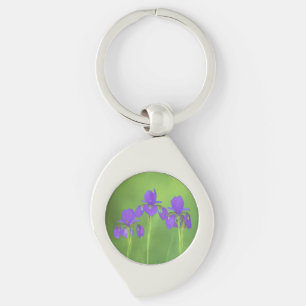 Lila Iris-Malerei - Original Blume Kunst Schlüsselanhänger