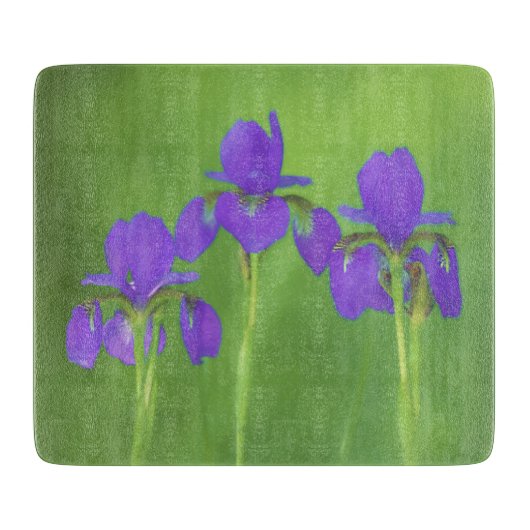 Lila Iris-Malerei - Original Blume Kunst Schneidebrett (Vorderseite)
