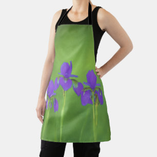Lila Iris-Malerei - Original Blume Kunst Schürze
