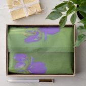 Lila Iris-Malerei - Original Blume Kunst Seidenpapier (Geschenk)