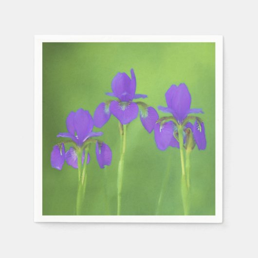 Lila Iris-Malerei - Original Blume Kunst Serviette (Vorderseite)