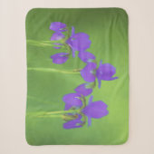 Lila Iris-Malerei - Original Blume Kunst Sherpadecke (Vorderseite)