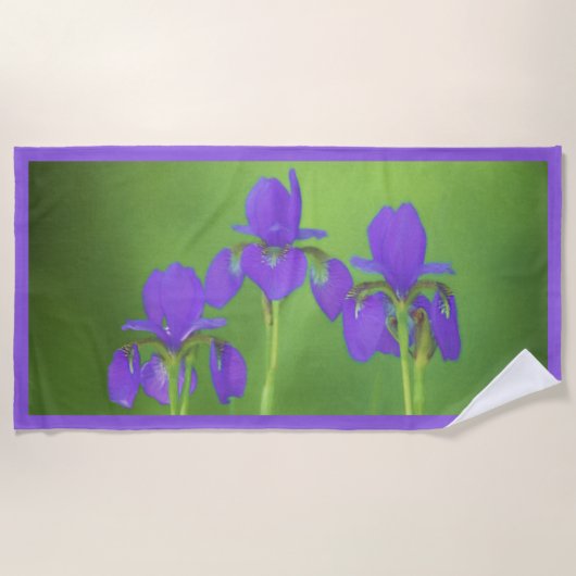 Lila Iris-Malerei - Original Blume Kunst Strandtuch (Vorderseite)