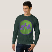 Lila Iris-Malerei - Original Blume Kunst Sweatshirt (Vorne ganz)