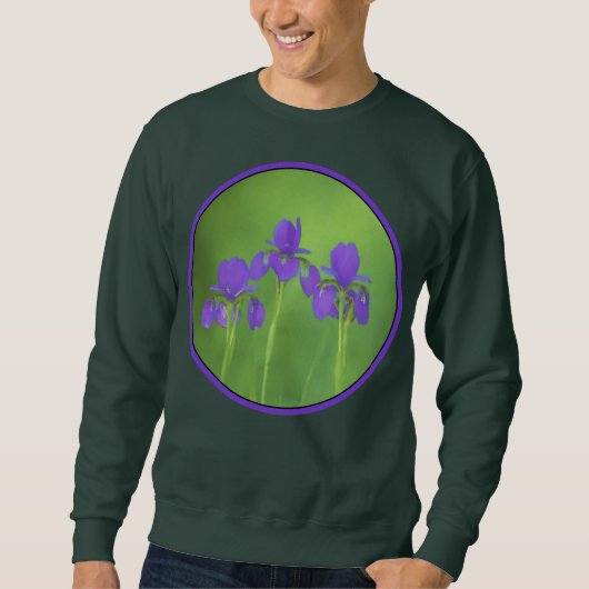 Lila Iris-Malerei - Original Blume Kunst Sweatshirt (Vorderseite)