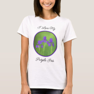 Lila Iris-Malerei - Original Blume Kunst T-Shirt
