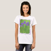 Lila Iris-Malerei - Original Blume Kunst T-Shirt (Vorne ganz)