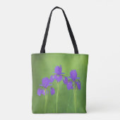 Lila Iris-Malerei - Original Blume Kunst Tasche (Rückseite)