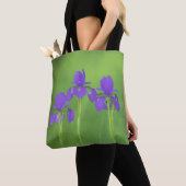Lila Iris-Malerei - Original Blume Kunst Tasche (Von Nahem)