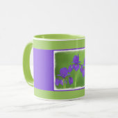 Lila Iris-Malerei - Original Blume Kunst Tasse (Vorderseite Links)