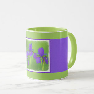 Lila Iris-Malerei - Original Blume Kunst Tasse