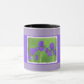 Lila Iris-Malerei - Original Blume Kunst Tasse (Zentrum)
