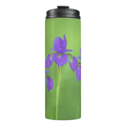 Lila Iris-Malerei - Original Blume Kunst Thermosbecher (Vorderseite)
