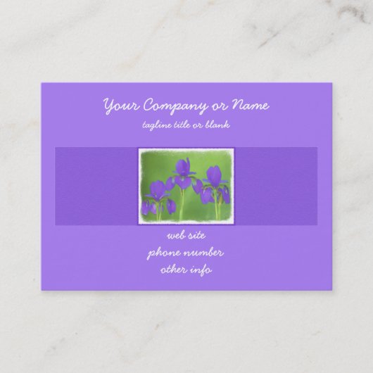 Lila Iris-Malerei - Original Blume Kunst Visitenkarte (Vorderseite)