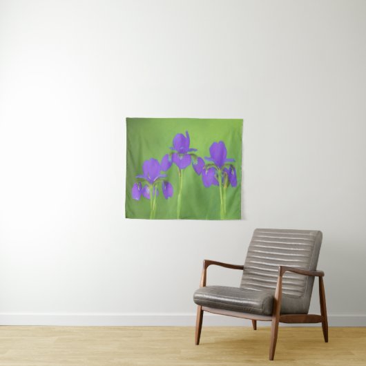 Lila Iris-Malerei - Original Blume Kunst Wandteppich (Beispiel (Horizontal))