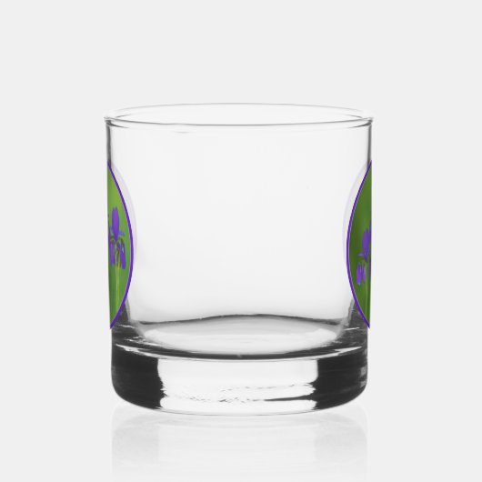 Lila Iris-Malerei - Original Blume Kunst Whiskyglas (Rechts)