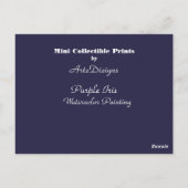 Lila Iris Mini Collectible Prints Postkarte (Rückseite)