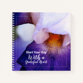 Lila Iris mit dankbarem Zitat Notizblock (Vorderseite)