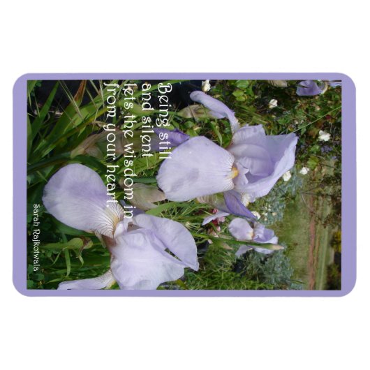 Lila Iris mit leiser Inspiration Magnet (Horizontal)