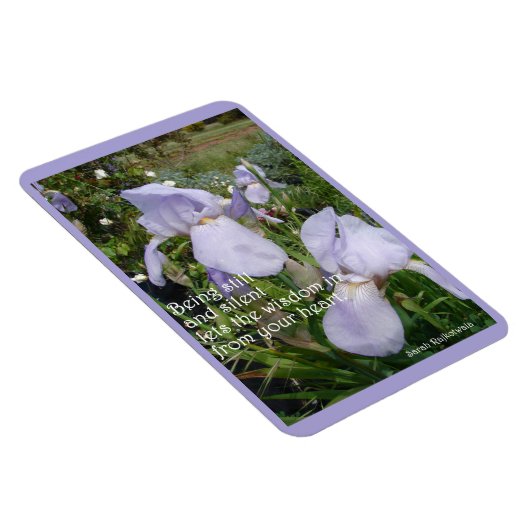 Lila Iris mit leiser Inspiration Magnet (Rechte Seite)