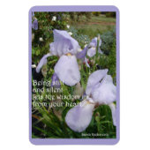 Lila Iris mit leiser Inspiration Magnet (Vertikal)