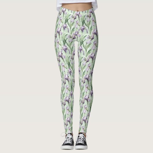 Lila Iris-Multiprint-Leggings Leggings (Vorderseite)