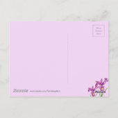 Lila Iris-Muster für Schwarz-weiße Streifen Postkarte (Rückseite)