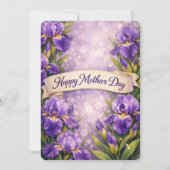 Lila Iris Muttertags-Grußdesign Feiertagskarte (Vorderseite)