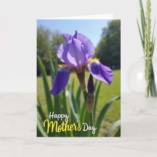 Lila Iris Muttertagskarte Karte (Vorderseite)