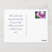 Lila Iris nach Regen Postkarte (Rückseite)