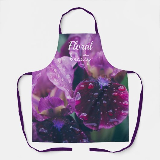 Lila Iris nach Regen Schürze (Vorderseite)