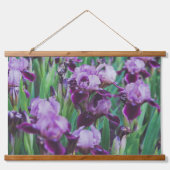 Lila Iris nach Regen Wandteppich Mit Holzrahmen (Vorderseite 2)